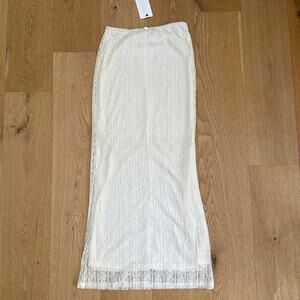 American Threads Maxi Skirt Lace Textured Size S Cream